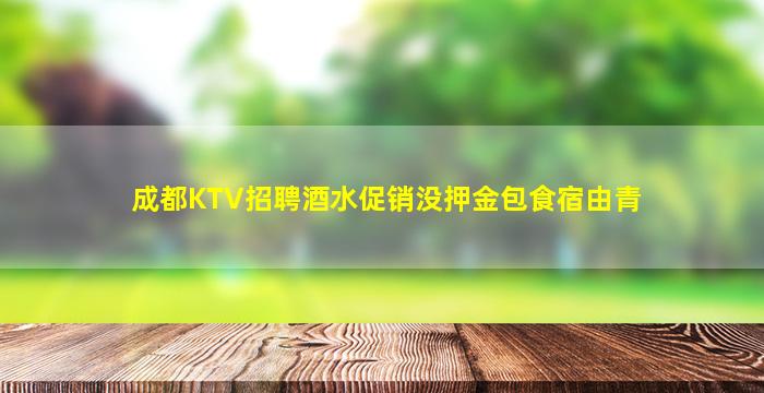 成都KTV招聘酒水促销没押金包食宿由青